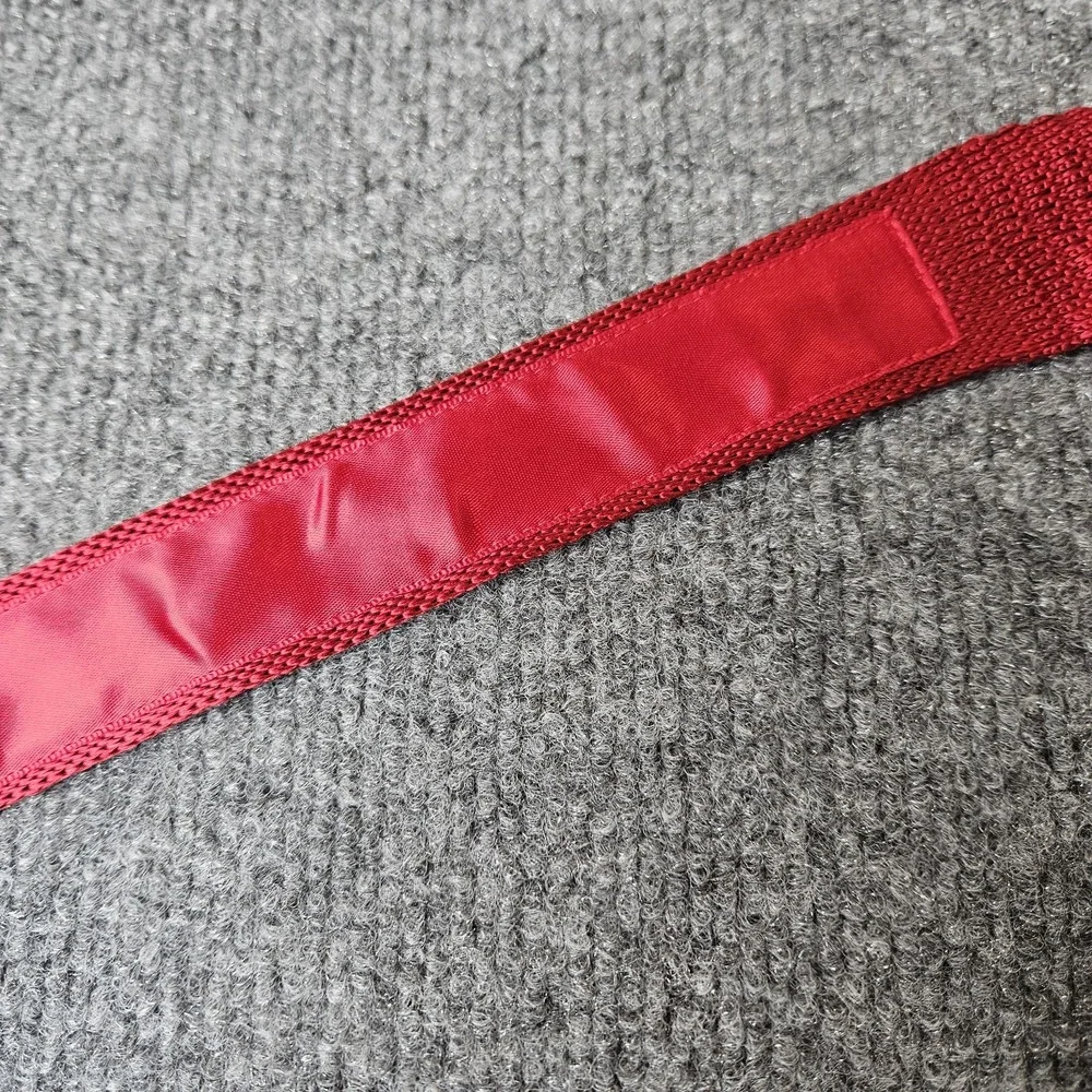 Vintage Mens‎ Silk Knit Tie Saks Fifth Avenue Red Square Edge